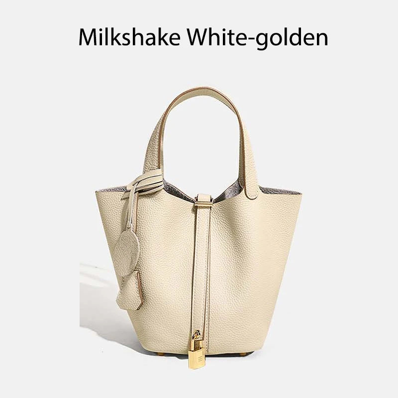 MENDY Women Bags Handbags Bucket Bag Real Leathe Fashion Tote Bag Genuine Leather Luxury Desginer Big Size Large Lady Hand Bags Quick Pick Grocers